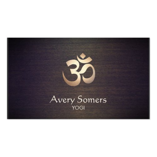 Om Symbol Yoga and Meditation Wood Look Double-Sided Standard Business Cards (Pack Of 100)
