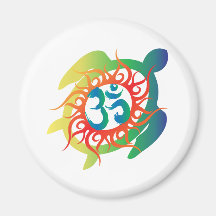 Om-Tatto-Vibrant-Turtle Refrigerator Magnet