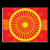 OM Yoga design postcards
