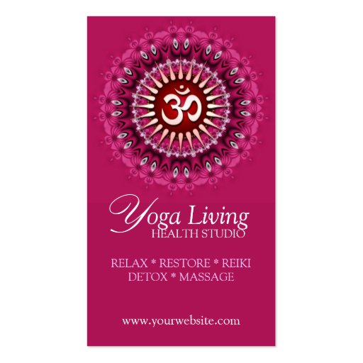 Om Yoga Pink Mandala New Age Business Cards