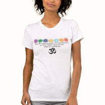 Om sign with colorful chakras Yoga Tshirt