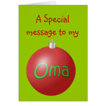 Oma Christmas ornament card
