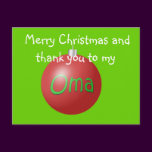 Oma Christmas ornament postcard