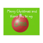 Oma Christmas ornament postcard