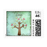 oma heart tree postage stamps