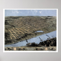 Omaha, NE  Panoramic Map - 1868 Poster