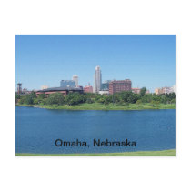 Omaha, Nebraska Skyline on Canvas Postcard