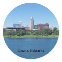 Omaha, Nebraska Skyline on Canvas Sticker