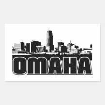 Omaha Skyline Rectangular Stickers