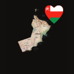 Oman Flag Heart Map Fitted AA T-Shirt