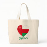 Oman Flag Heart Canvas Bags