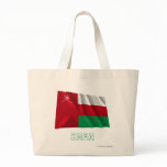 Oman Waving Flag with Name Tote Bags