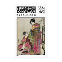Omando – Ogie Oiyo and Takeji by Utamaro Postage Stamps