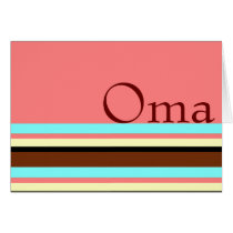 Oma's Cream blue brown pink Greeting Cards