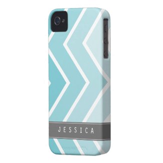 Ombre Aqua Zig Zag Chevrons Pattern casemate_case