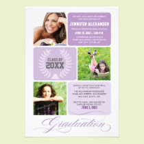 Ombre Blocks Graduation Party Invitation (lilac) invitations