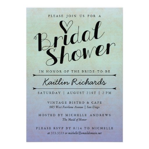 Ombre Bridal Shower Invitation