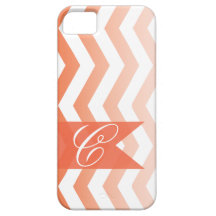 Ombre Chevron Style! | coral Monogram iPhone 5 Cases