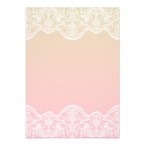 Ombre Lace Pattern Sunset Engagement Invitation