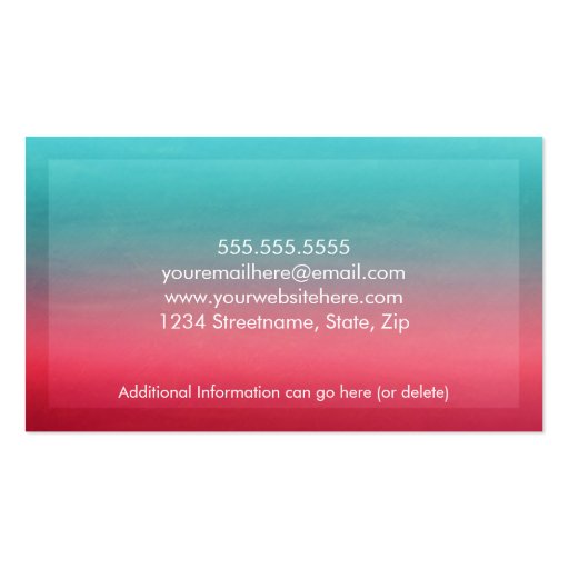 Ombre Networking Business Cards in Blue (back side)