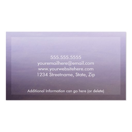 Ombre Networking Business Cards in Purple (back side)