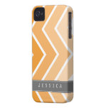 Ombre Orange Zig Zag Chevrons Pattern iPhone 4 Case-Mate Case
