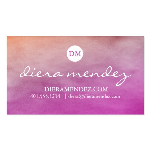 Ombre Watercolor Business Card