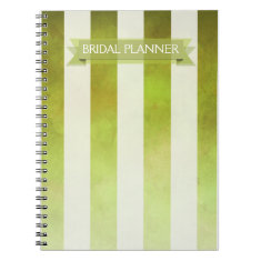 Ombre Watercolor Stripes Bridal Planner | pear Notebooks