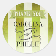 Ombre Watercolor Stripes Thank You | pear Stickers