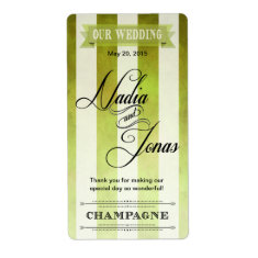 Ombre Watercolor Stripes Wedding Wine | pear Labels