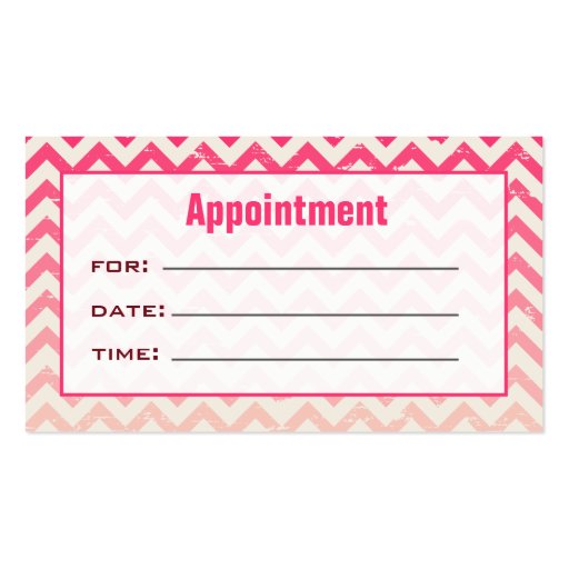 Ombre Zigzag Cosmetologist Salon Appointment Business Cards (back side)