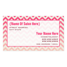 Ombre Zigzag Cosmetologist Salon Appointment Business Cards