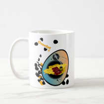 music, food, club, egg, hiphop, turntable, pop, omelet, cool, illustration, design, street, rock, grafitti, graphic, art, vintage, cute, humorous, funny, hip-hop, house-music, techno, food groups, Mug with custom graphic design