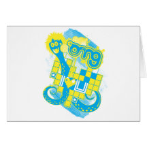 omg a monster greeting card