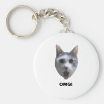 OMG CAT! (what has he seen?) keychains
