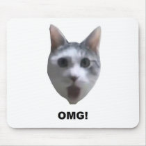 OMG CAT! (what has he seen?) mousepads