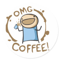 OMG Coffee Round Sticker