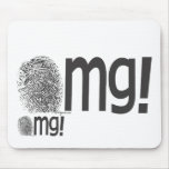 omg fingerprint text mousepads