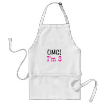 OMG I'm 3 (pink) Apron