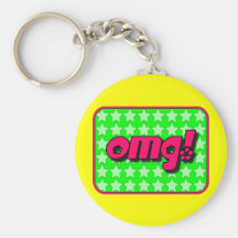 OMG! Keychain with coloured background