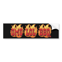 OMG LOL BBQ bumper stickers