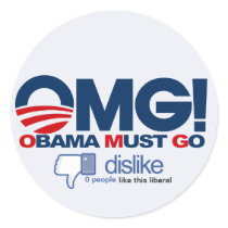 OMG! Obama Must Go - dislike button Sticker