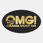 OMG! Obama Must Go (gold) Sticker