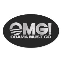 OMG! Obama Must Go (silver) Sticker