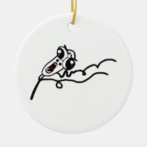 OMG RUN Scared Rage Face Comic Meme Christmas Ornament