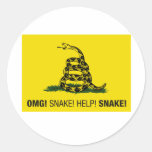 OMG! Snake! Help! Snake! Round Stickers