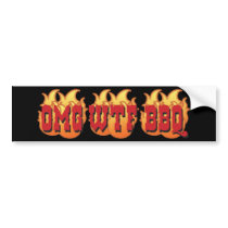 OMG WTF BBQ BUMPER STICKER