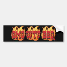 OMG WTF BBQ BUMPER STICKER