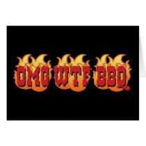 OMG WTF BBQ GREETING CARD