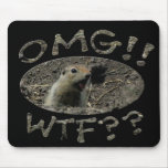 OMG WTF Gopher/Black Bground Mouse Pads